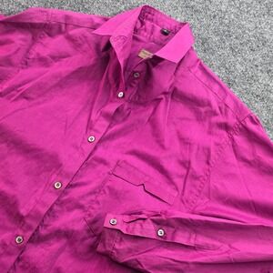 Pinky & Dianne Shirt Magenta Purple Cotton Button Up Blouse Size 8 Vintage‎  W